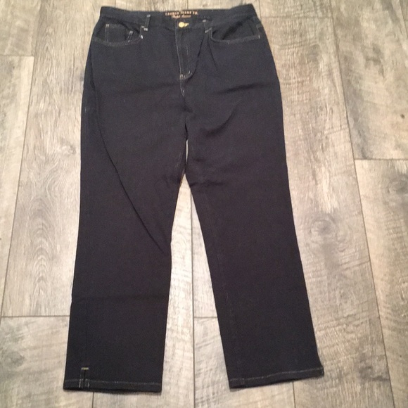 Lauren Jeans Co. black jeans w/gold accent thread - Picture 2 of 7